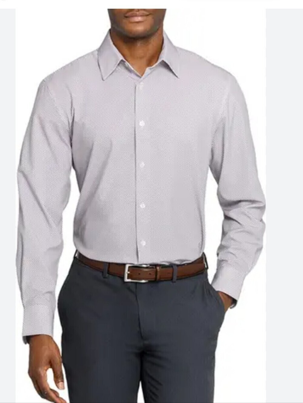 Van Heusen Slim Fit Stretch Stain Sheild Mens Button Up Dress Shirt Large
